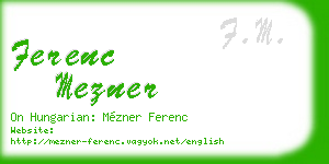 ferenc mezner business card