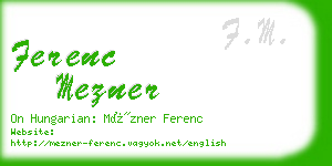 ferenc mezner business card